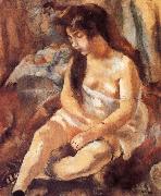 Jules Pascin Seated portrait of maiden oil painting